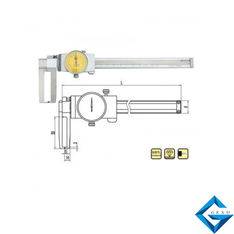 刀頭內(nèi)溝槽帶表卡尺175-632測量16-150