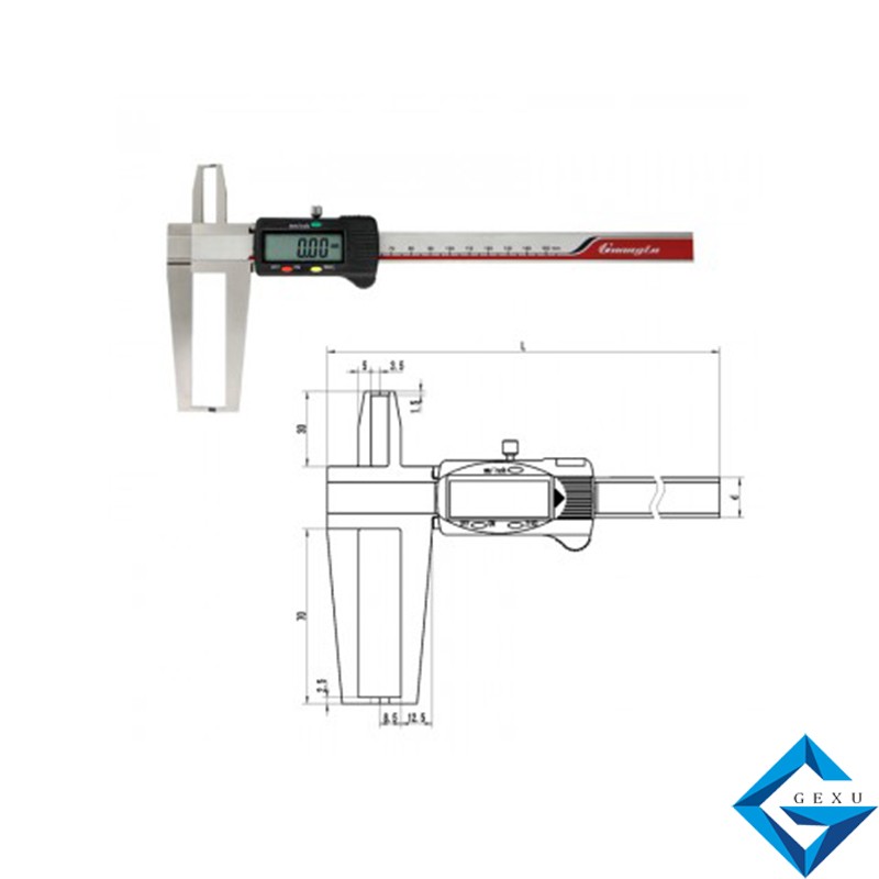 刀頭雙內(nèi)溝槽數(shù)顯卡尺115-231測(cè)量24-150