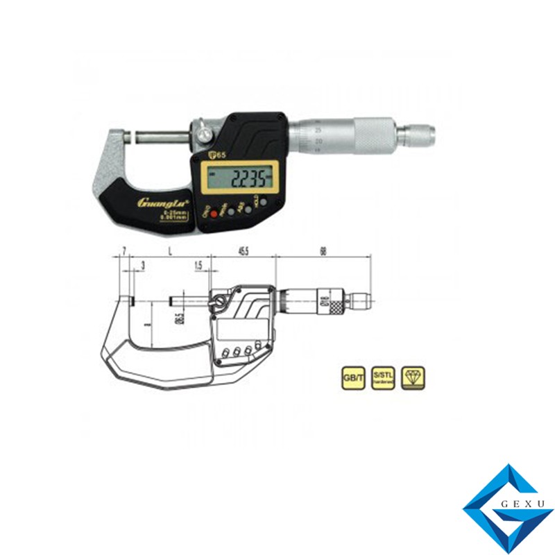 IP65防水?dāng)?shù)顯千分尺211-701測量0-25