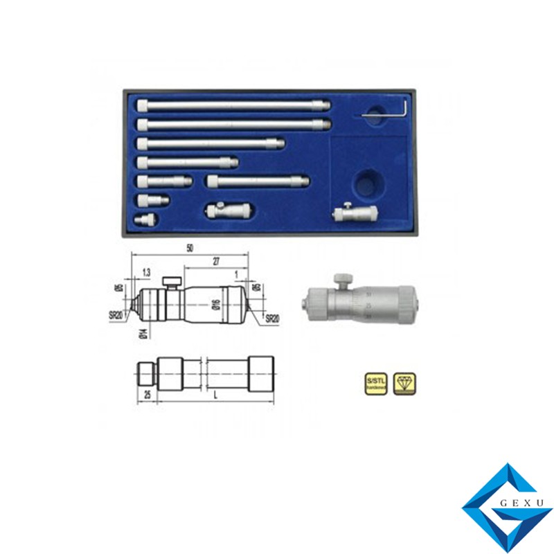 接桿式內(nèi)徑千分尺271-101LT測(cè)量50-63